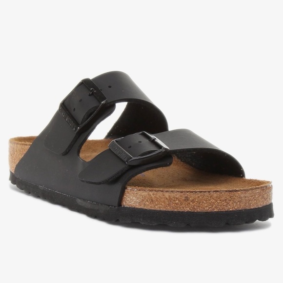 Birkenstock Shoes - Birkenstock Arizona Unisex-Adult Open Back Slippers Black (41 EU) US W10-10.5 M8